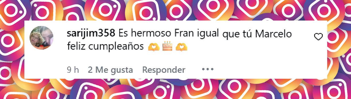 Comentario de una persona sobre el cumpleaños de Francisco Tinelli, hijo de Marcelo Tinelli | Fuente: Instagram/marcelotinelli