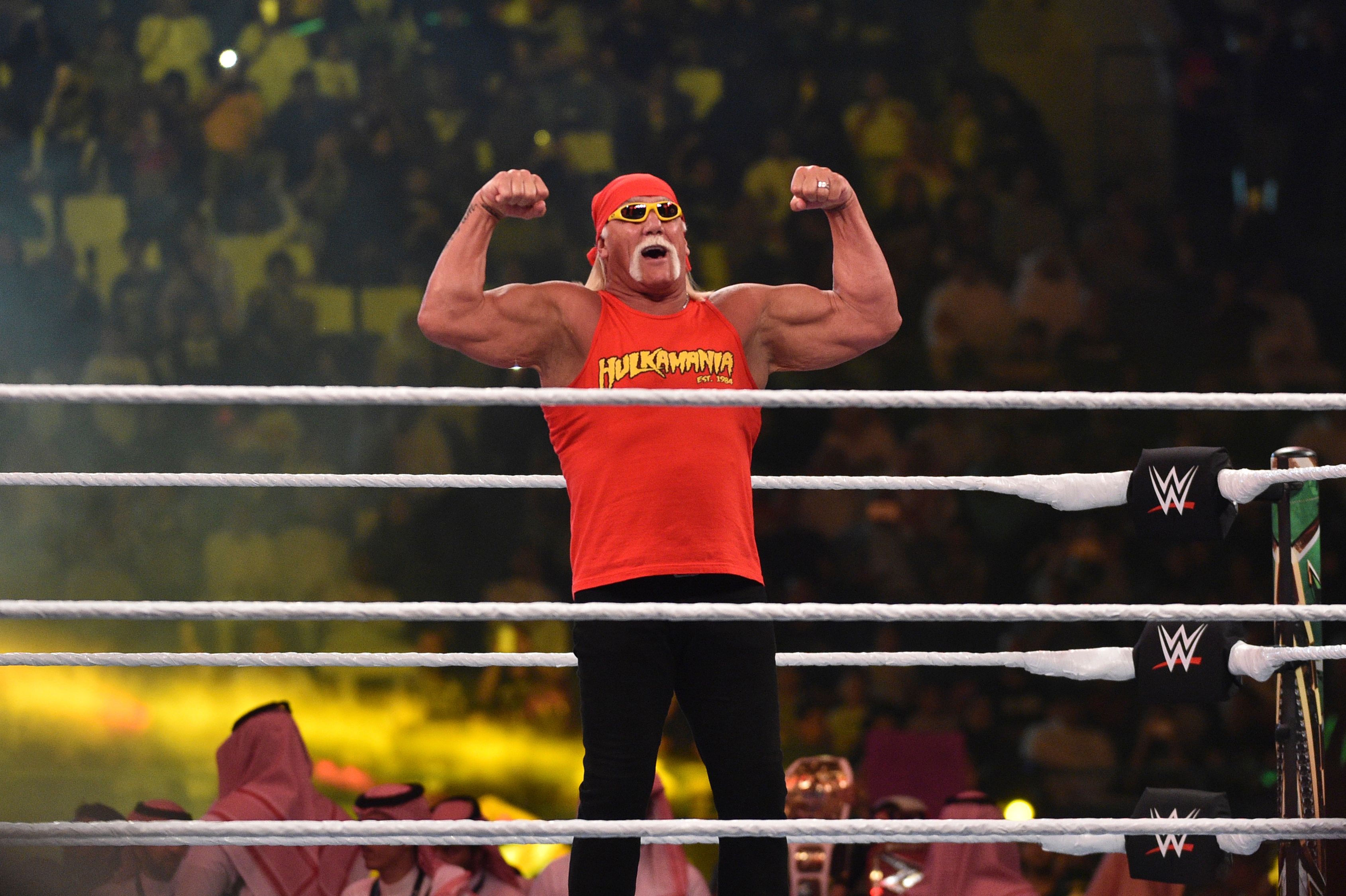 Hulk Hogan en "World Wrestling Entertainment" (WWE) en el Estadio de la Universidad Rey Saud en Riad, el 2 de noviembre de 2018. | Foto: Getty Images