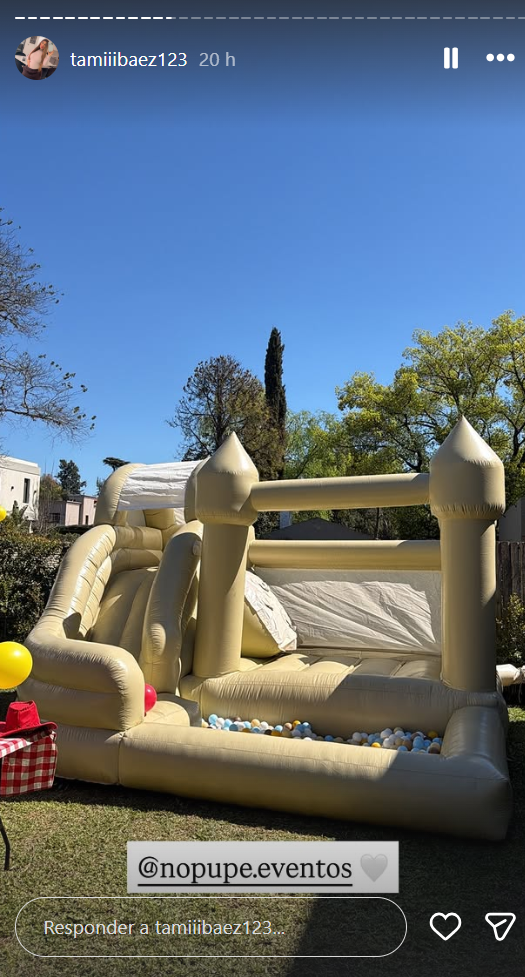 Inflable en el cumpleaños de 5 de Jamaica, la hija de Tamara Báez y L-Gante | Fuente: Instagram/tamiiibaez123