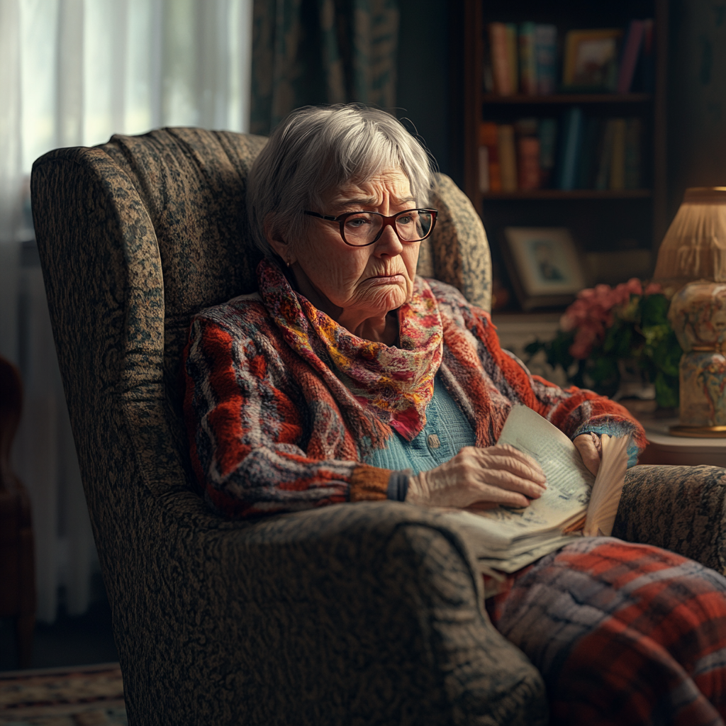 Abuela sumida en sus pensamientos | Fuente: Midjourney