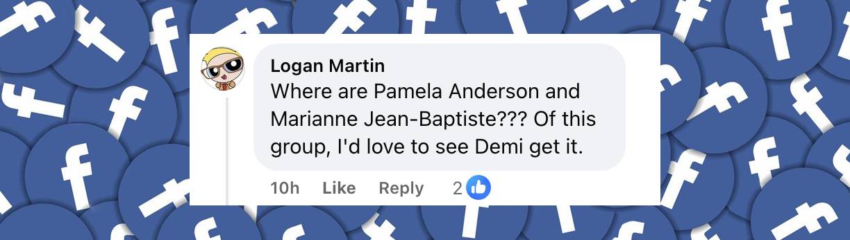 La reacción de un internauta ante la ausencia de nominaciones de Pamela Anderson y Marianne Jean-Baptiste a los Oscar | Fuente: Facebook/TheAcademy