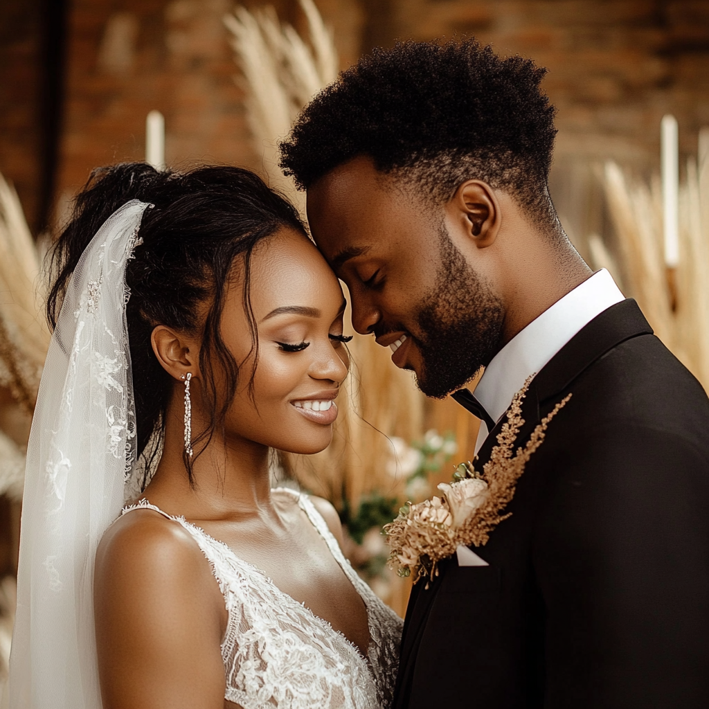 Una pareja en el altar | Fuente: Midjourney