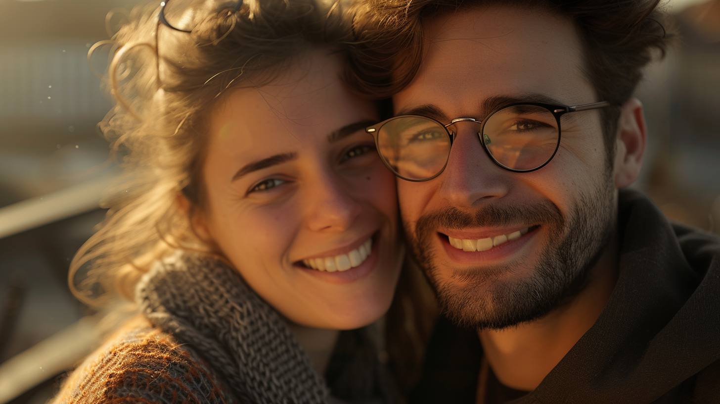 Una pareja sonriente | Fuente: Midjourney