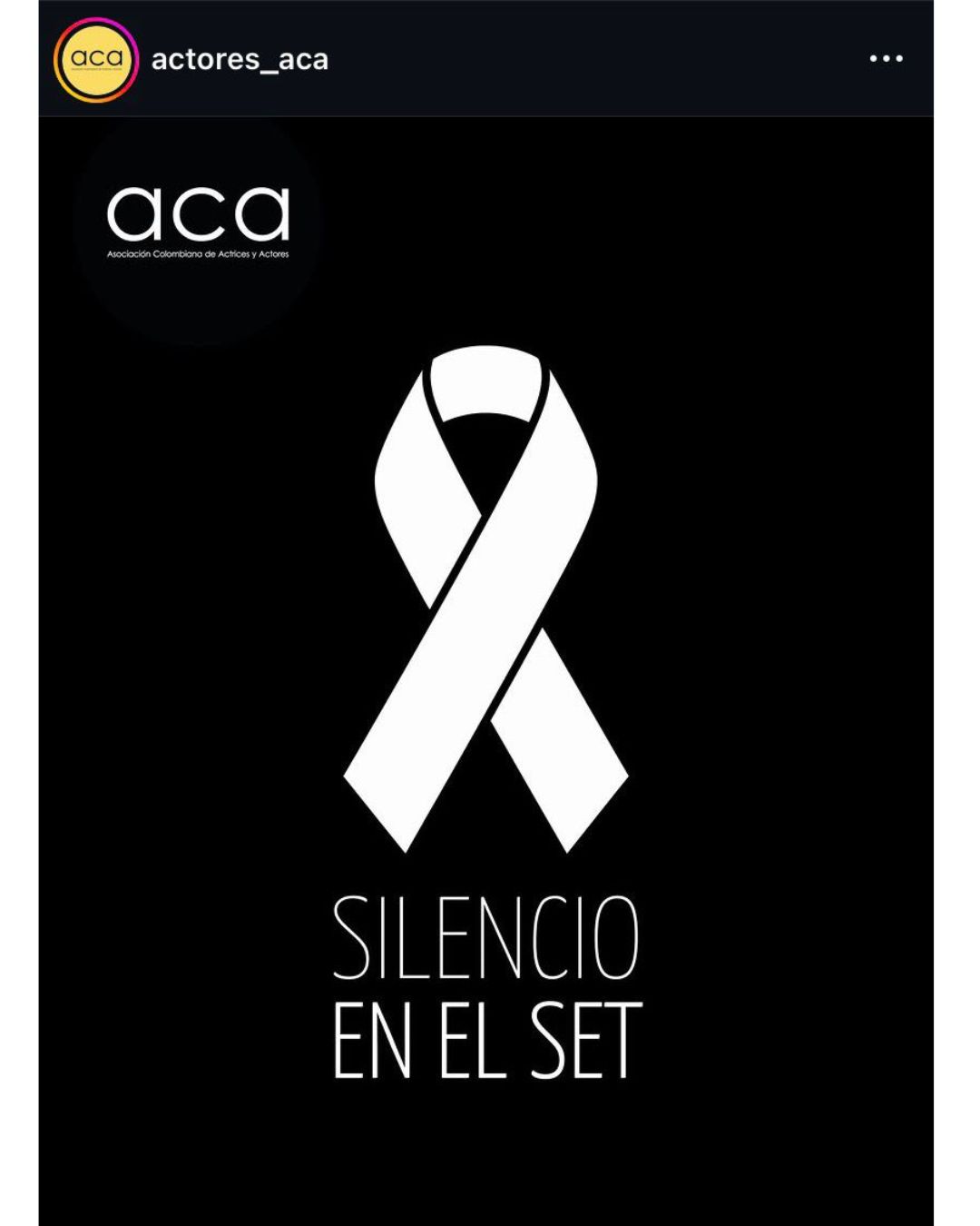 La Asociación Colombiana de Actrices y Actores se sumó a la campaña "Silencio en el set". | Fuente: Instagram/elheraldoco