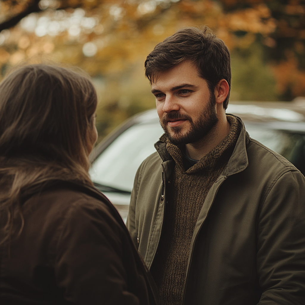 Un hombre hablando con su ex mujer | Fuente: Midjourney