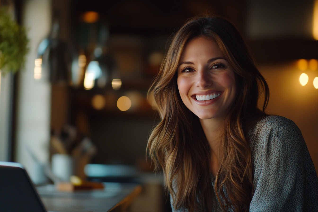 Una mujer sonriente | Fuente: Midjourney
