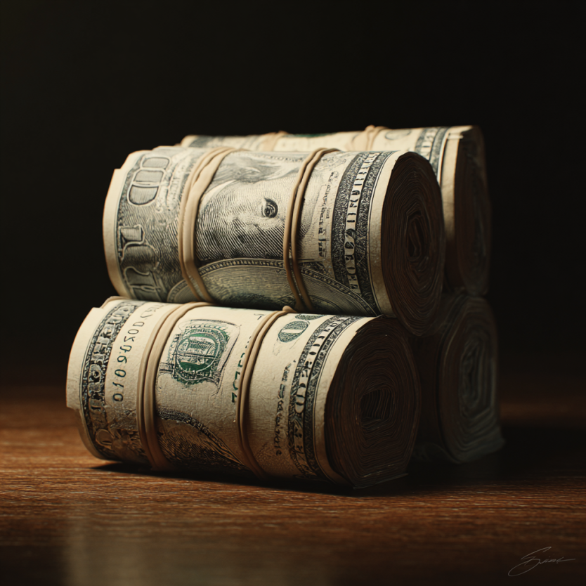 Una pila de dinero | Fuente: Midjourney