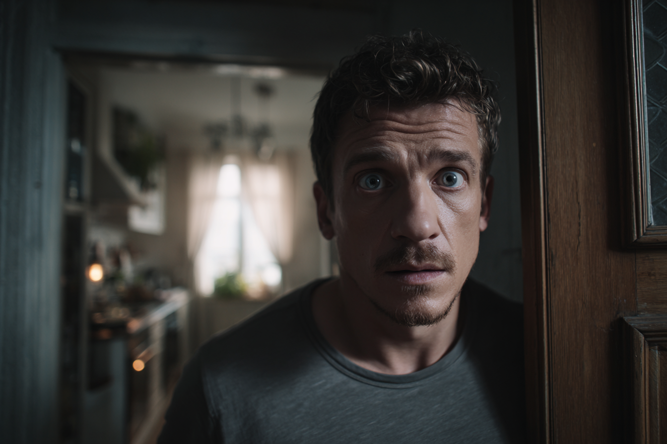 Un hombre en casa de su madre | Fuente: Midjourney