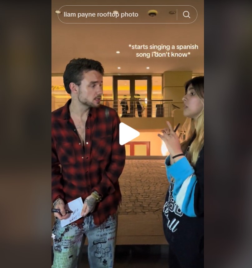 Liam Payne con fans en Argentina en un post subido el 1 de octubre de 2024 | Sorce: TikTok/juliii.morinigo