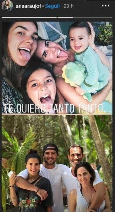Historia de Instagram de Ana Araujo acompañada de familiares. │Foto: Instagram / @anaaraujof