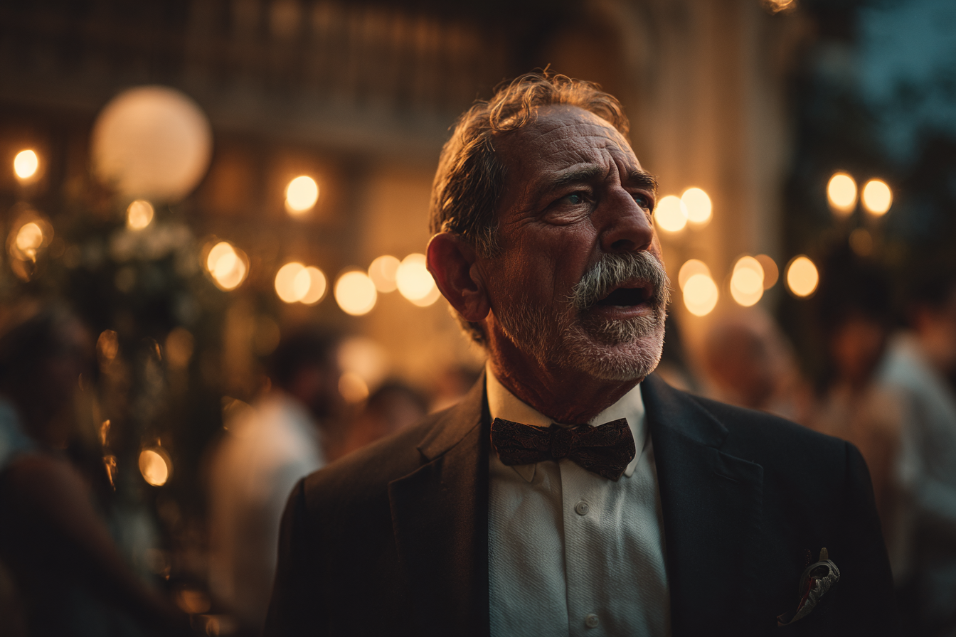 Un hombre hablando en la boda de su hija | Fuente: Midjourney
