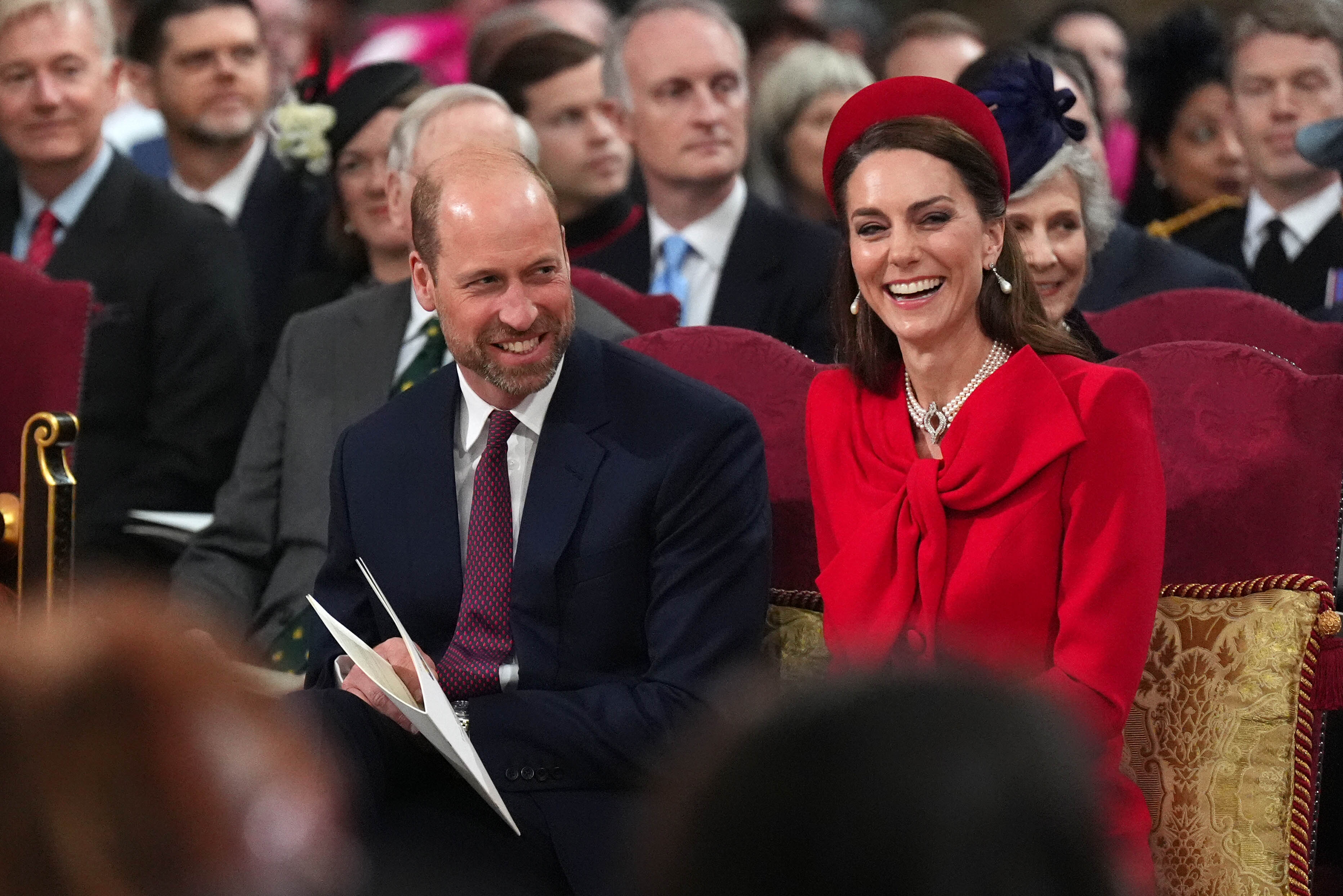 El príncipe William y la princesa Catherine sonriendo y riendo. | Fuente: Getty Images