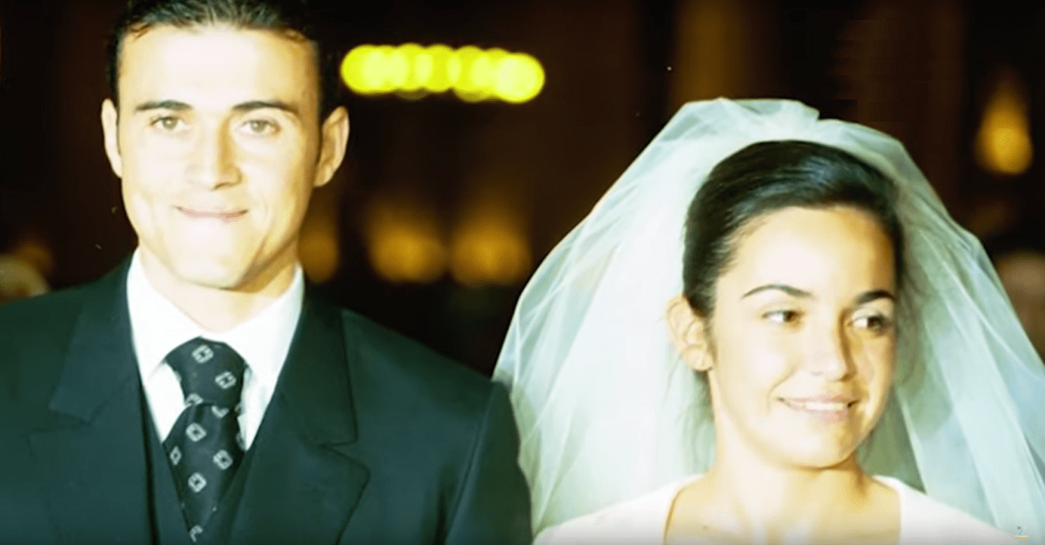 Matrimonio Luis Enrique Martínez con Elena Cullell el 27 de diciembre de 1997 en la basílica de Santa María del Mar, Barcelona. | Foto: YouTube/Telemundo Deportes