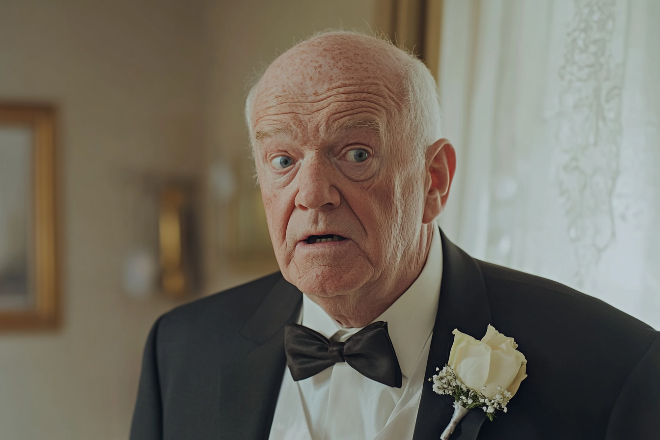 Un hombre en la boda de su hija | Fuente: Midjourney