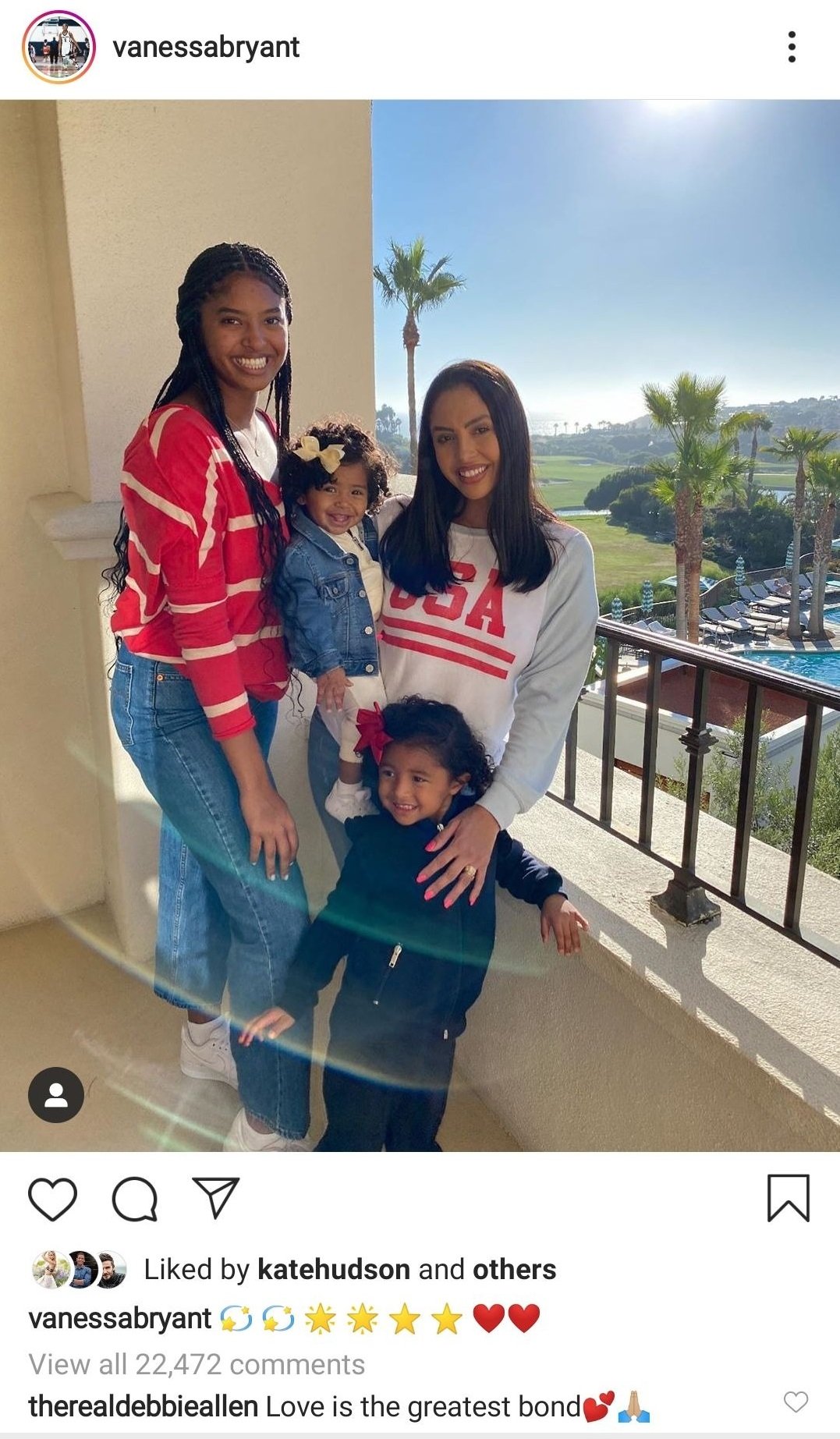 Vanessa y sus hijas, Natalia, Bianka y Capri Bryant en julio de 2020. | Foto: Instagram / vanessabryant
