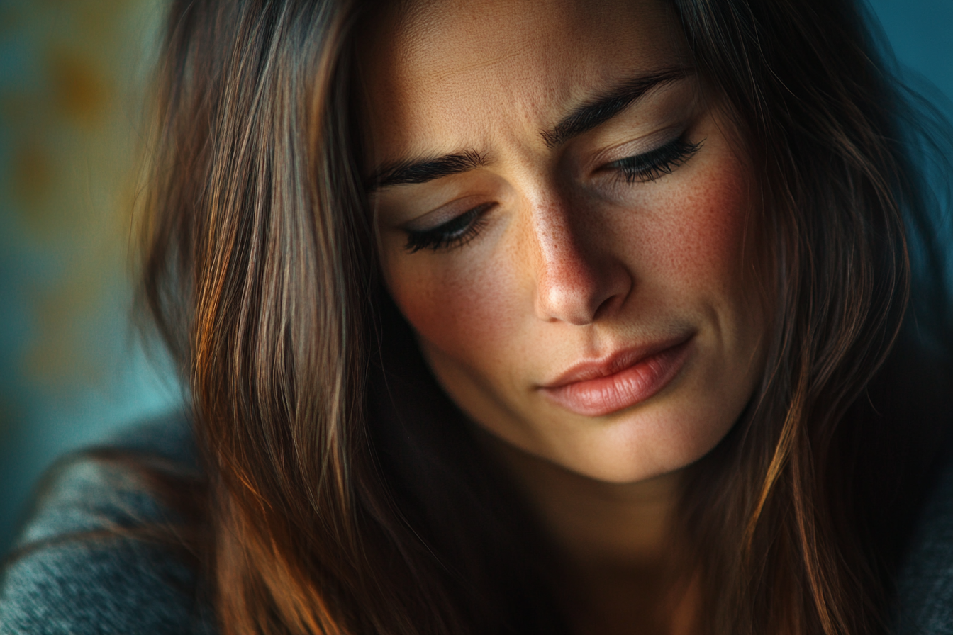 Una mujer mirando desolada algo | Fuente: Midjourney