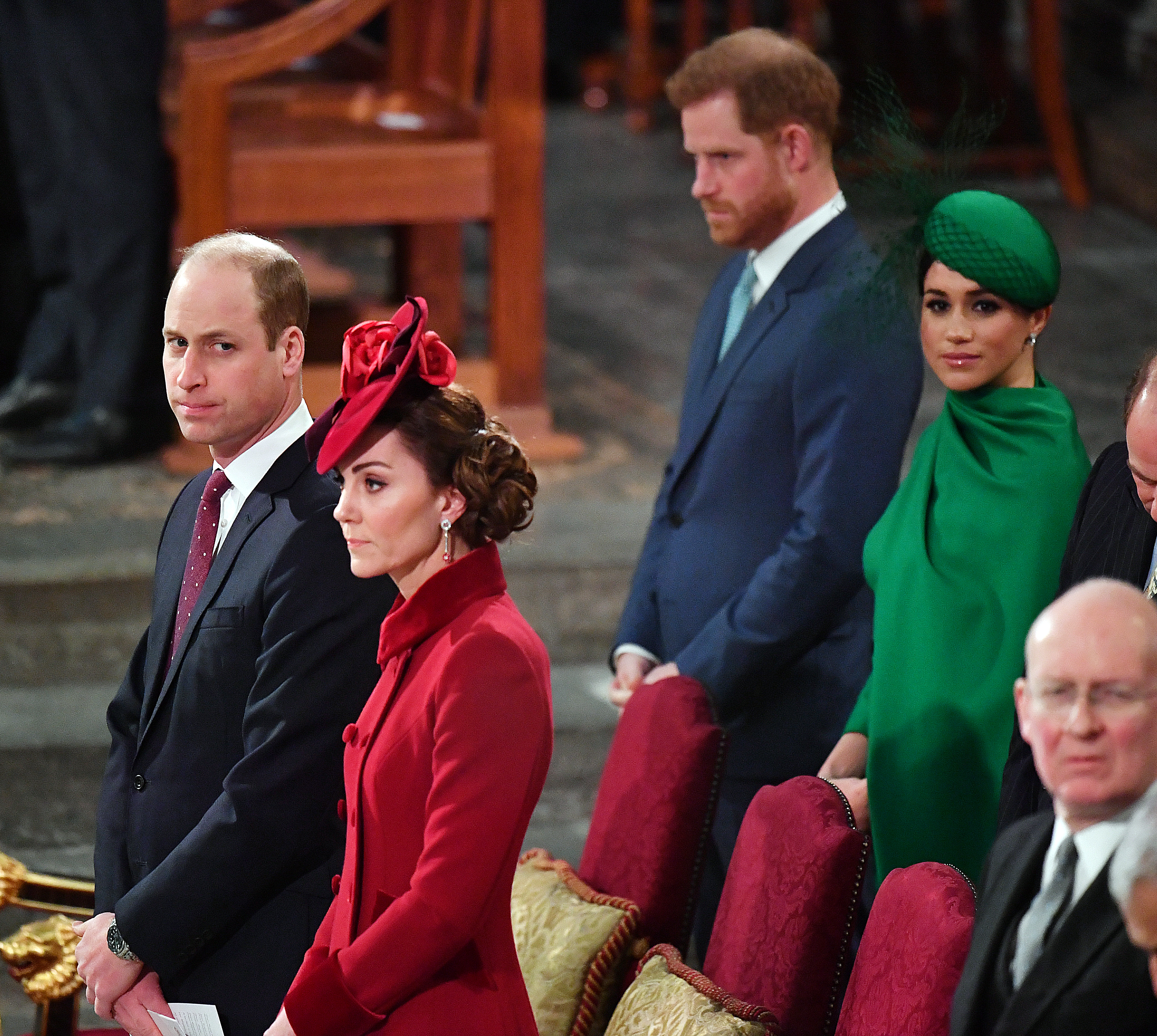 El príncipe William, la princesa Catharine, el príncipe Harry y Meghan Markle durante el Servicio del Día de la Commonwealth 2020 el 9 de marzo de 2020 en Londres, Inglaterra | Foto: Getty Images