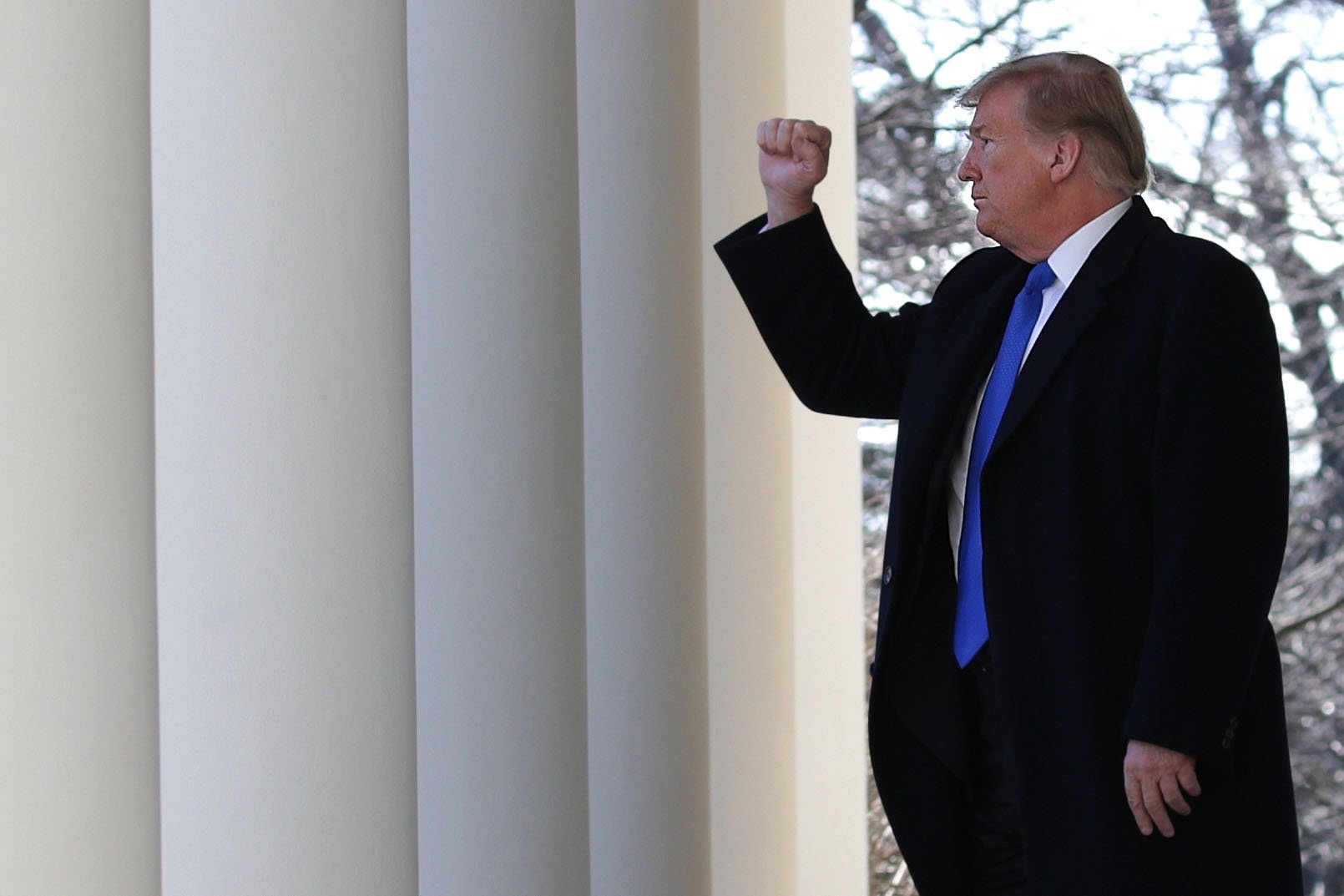 Presidente Trump saludando a la multitud antes de la declaración de nacional de emergencia | Foto: Getty Images