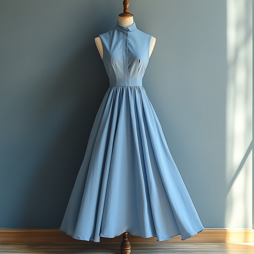 Un precioso vestido azul | Fuente: Midjourney