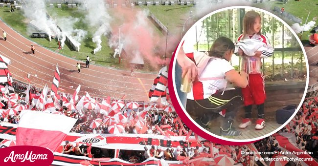 Arrestan a mamá "hincha" que coló fuegos artificiales a partido pegándolas a cuerpo de hijito