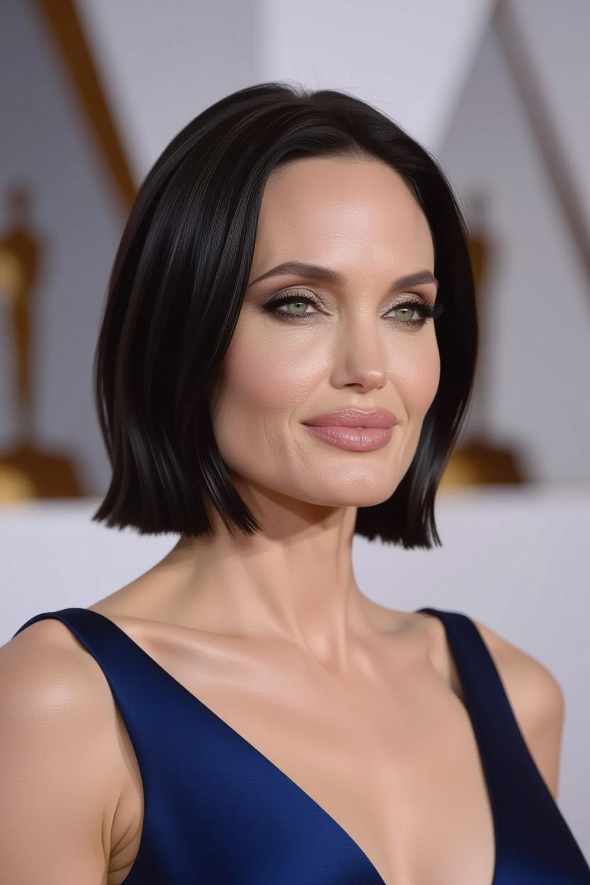 Una imagen generada por IA de Angelina Jolie con un peinado diferente | Fuente: Grok
