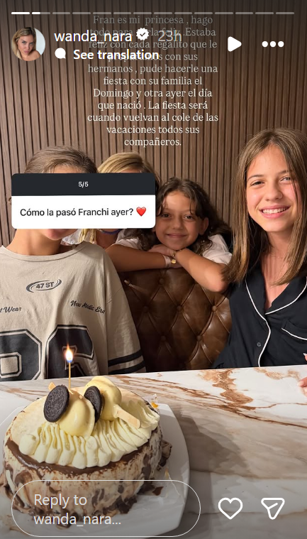 El festejo de Francesca por su cumpleaños de 11 | Fuente: Instagram/wanda_nara