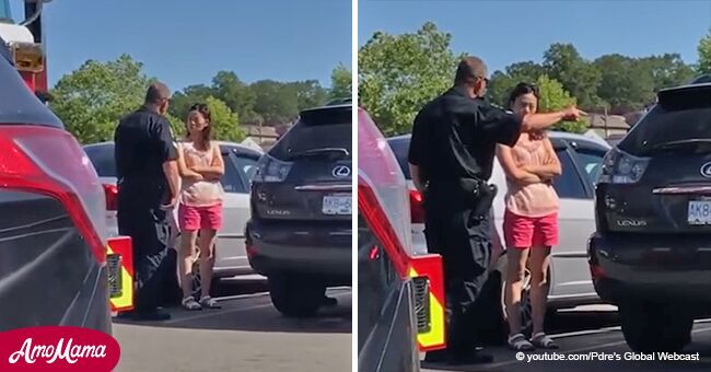 Policía regañando furioso a mujer que encerró a sus hijos en auto caluroso se viraliza (video)