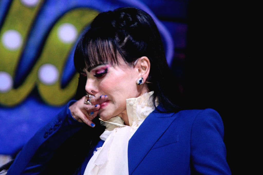 Maribel Guardia durante una conferencia de prensa el 31 de enero de 2025 en Ciudad de México. | Foto: Getty Images