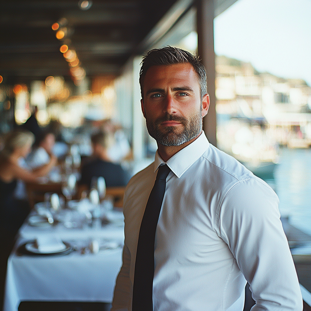Un gerente de restaurante serio | Fuente: Midjourney