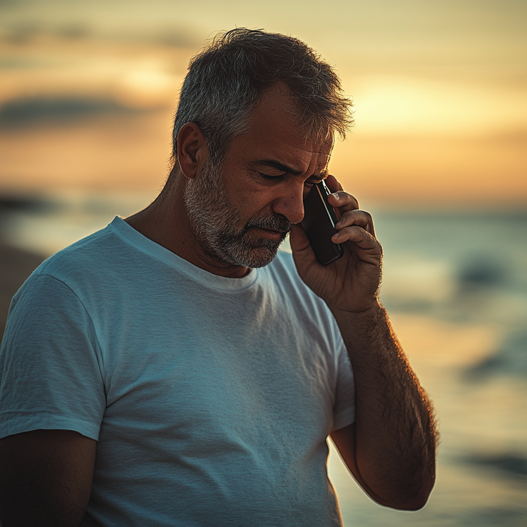 Un hombre alterado hablando por teléfono | Fuente: Midjourney