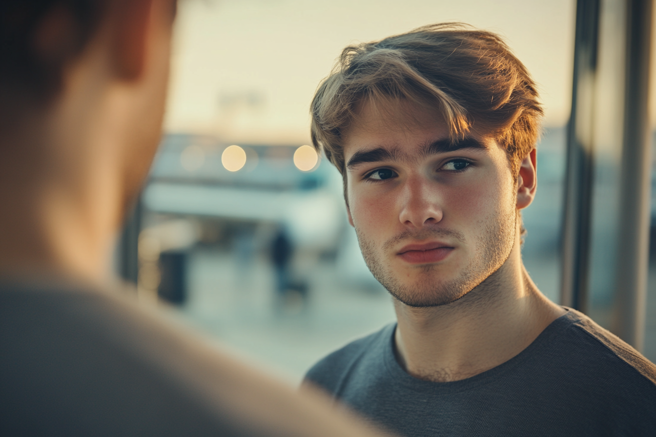 Un hombre mirando a su hermana | Fuente: Midjourney