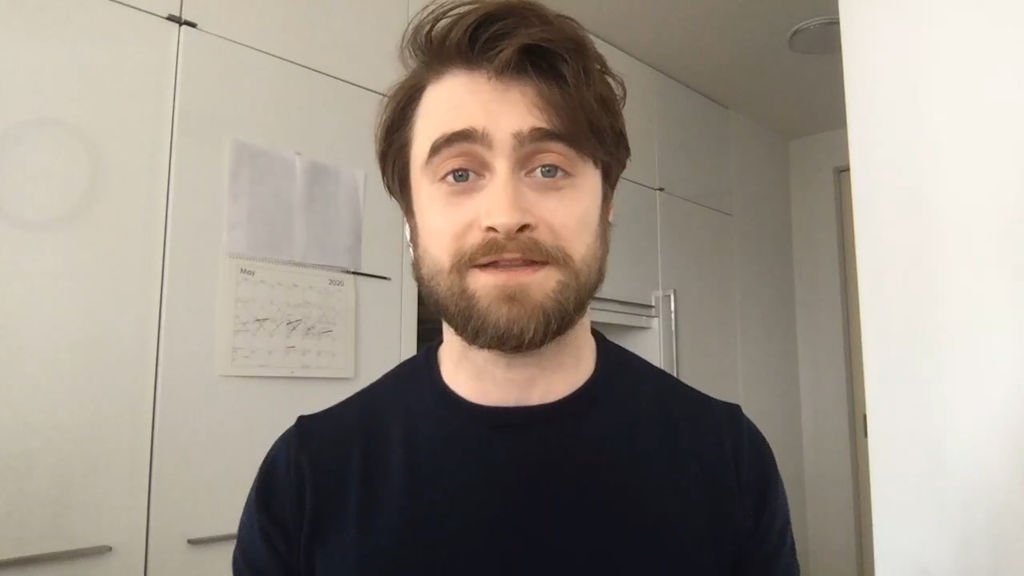 El actor Daniel Radcliffe en una conexión en vivo. | Foto: Getty Images