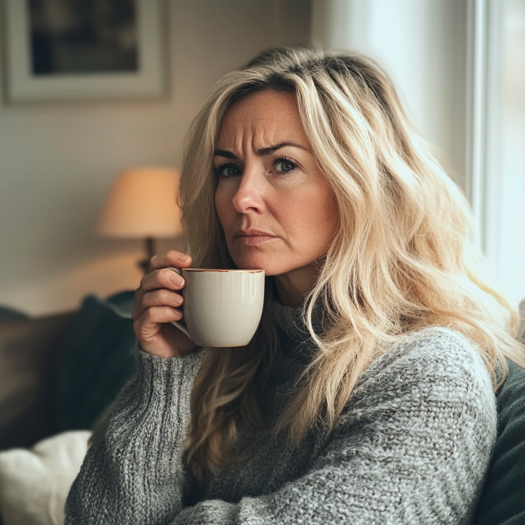 Una mujer con una taza en la mano | Fuente: Midjourney