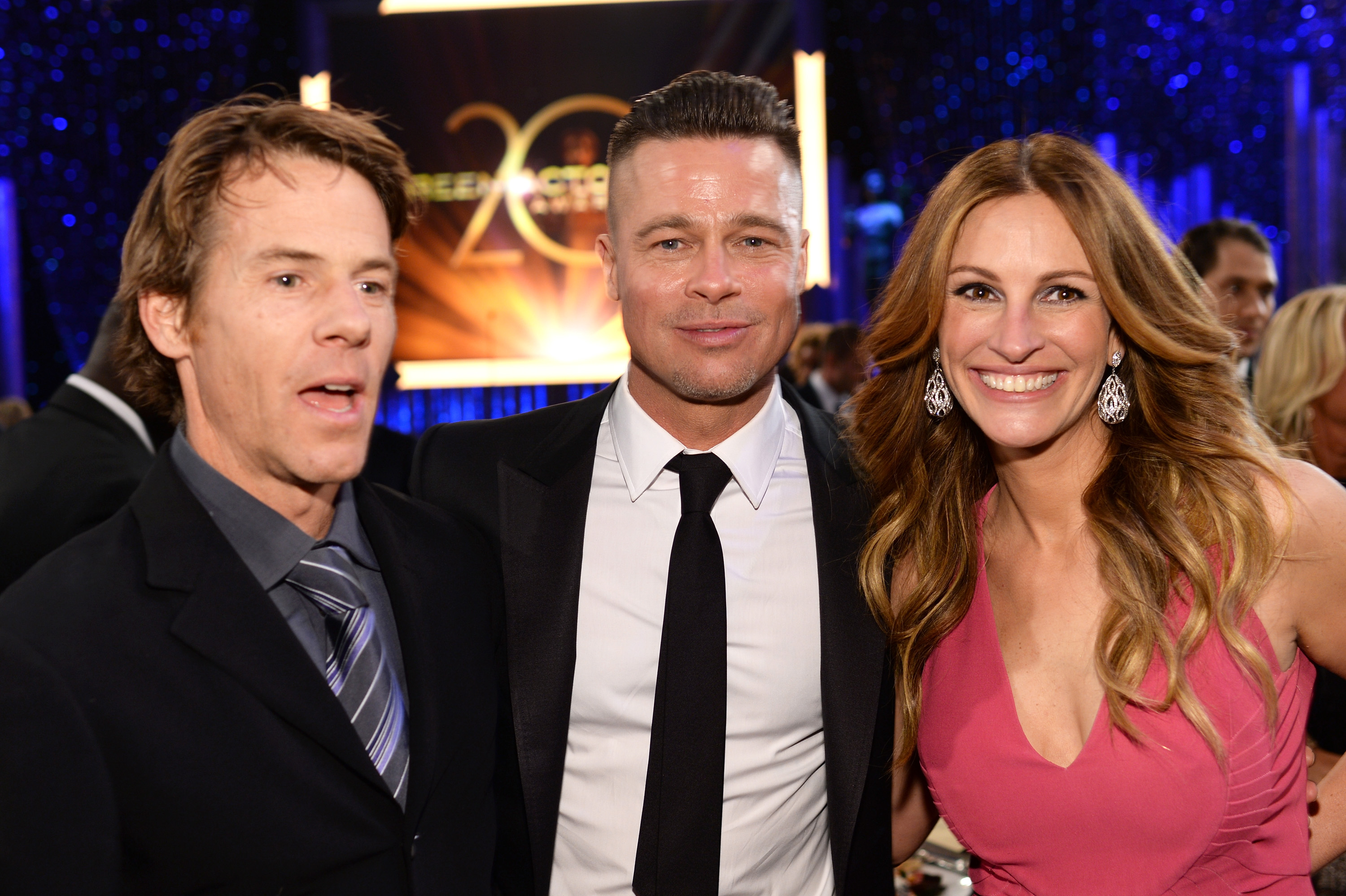 Danny Moder, Brad Pitt y Julia Roberts asisten a la 20ª edición de los Premios Anuales del Sindicato de Actores el 18 de enero de 2014 | Fuente: Getty Images