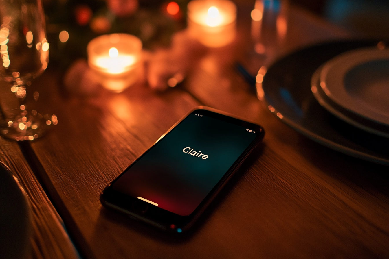 Un teléfono sobre una mesa | Fuente: Midjourney