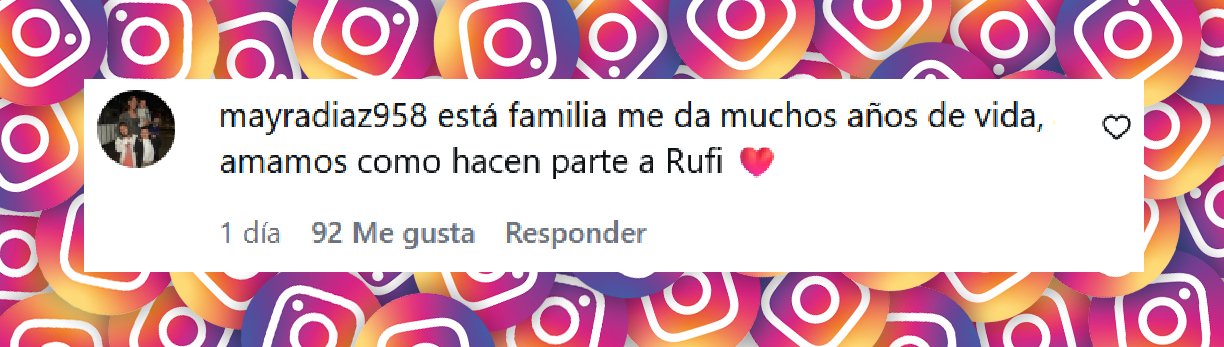 Comentario de una usuaria sobre el casamiento de Nicolás Cabré y Rocío Pardo, y la presencia de Rufina, la hija del actor con la China Suárez | Fuente: Instagram/rrociopardo,