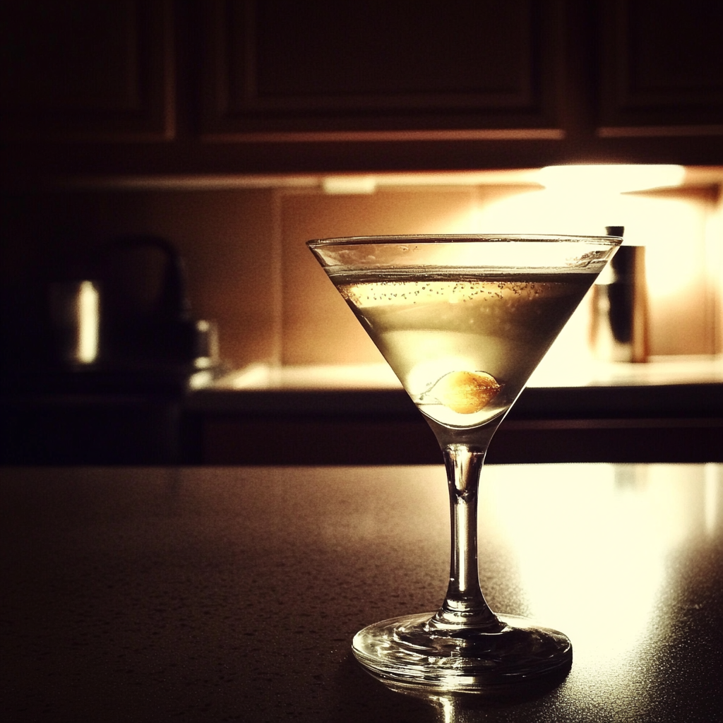 Un martini en un mostrador | Fuente: Midjourney