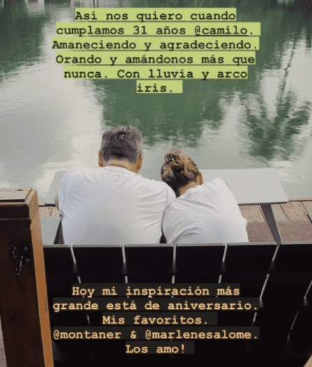 Fotografía de los padres de Evaluna (Ricardo Montaner y Marlene Salomé). | Foto: Captura de Instagram/ evaluna