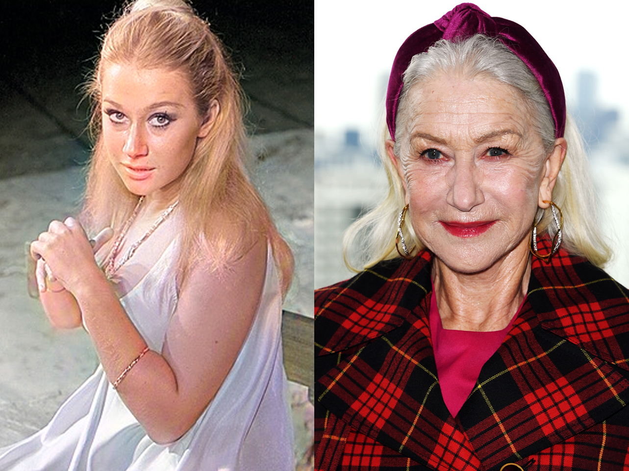 Helen Mirren en sus años jóvenes y en la actualidad. | Fuente: Getty Images