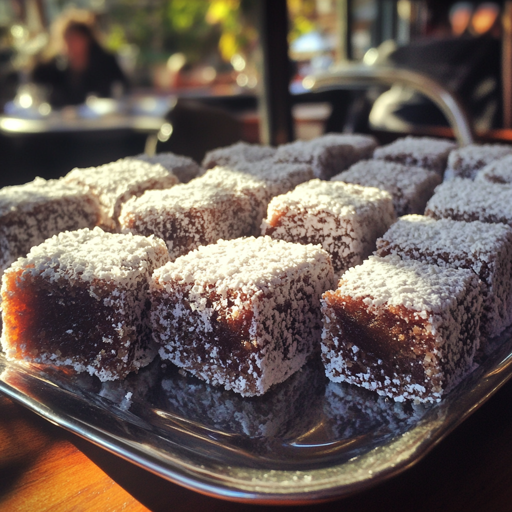 Una bandeja de lamingtons | Fuente: Midjourney