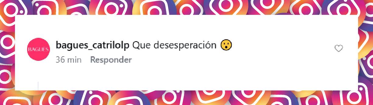 Comentario de un usuario | Fuente: Instagram/infobae