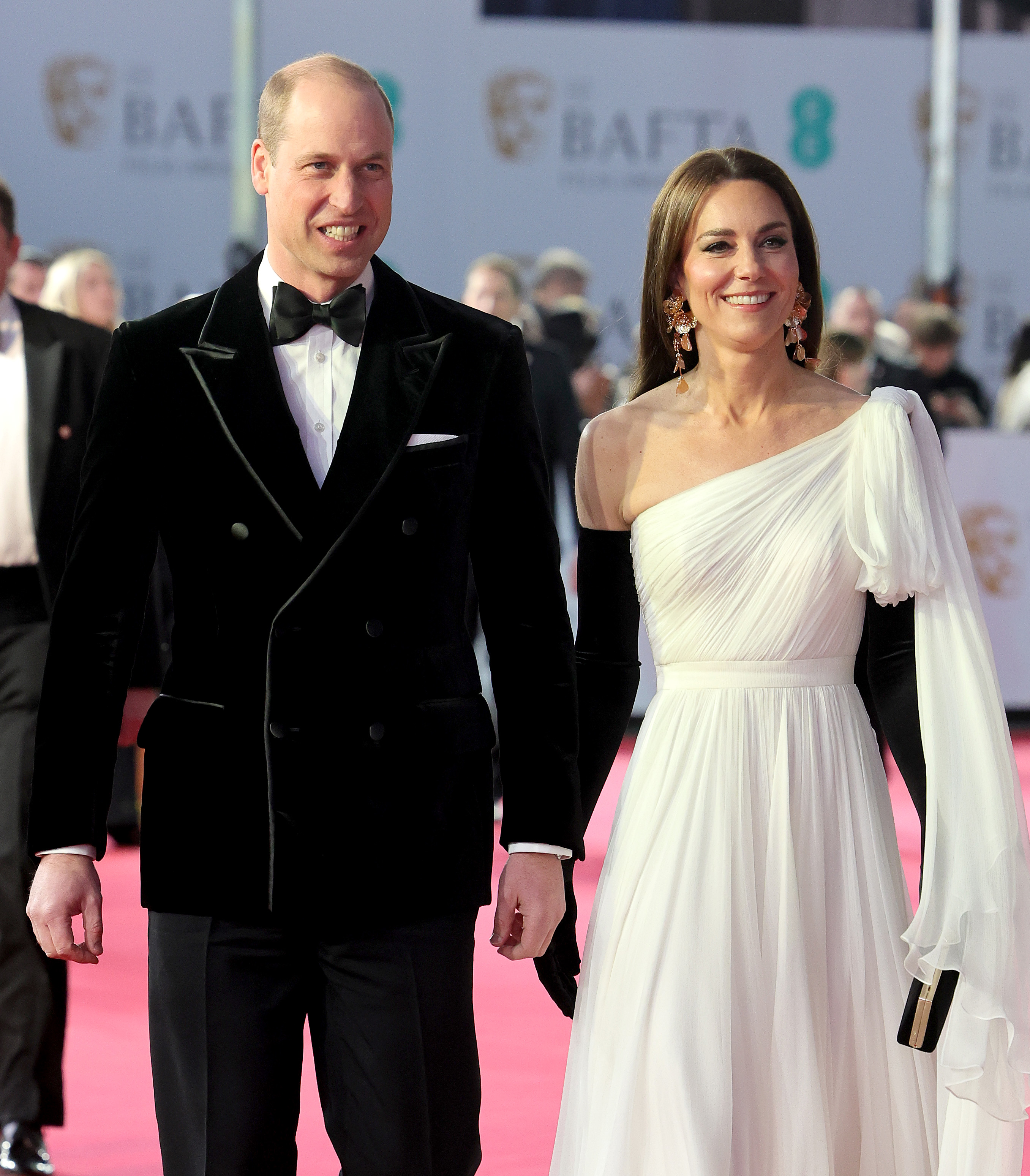 El príncipe William y Kate Middleton en la entrega de los premios cinematográficos EE BAFTA en Londres, Inglaterra, el 19 de febrero de 2023 | Foto: Getty Images