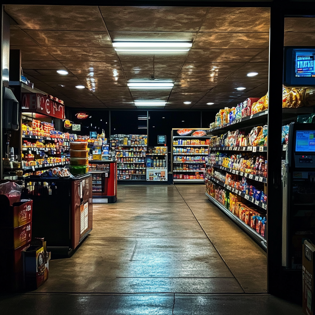 El interior de la tienda de una gasolinera | Fuente: Midjourney