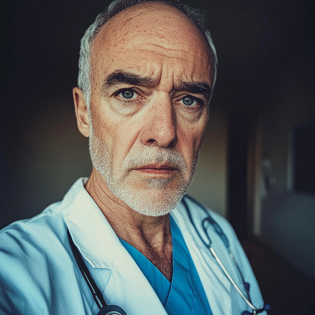 Un primer plano de un médico | Fuente: Midjourney