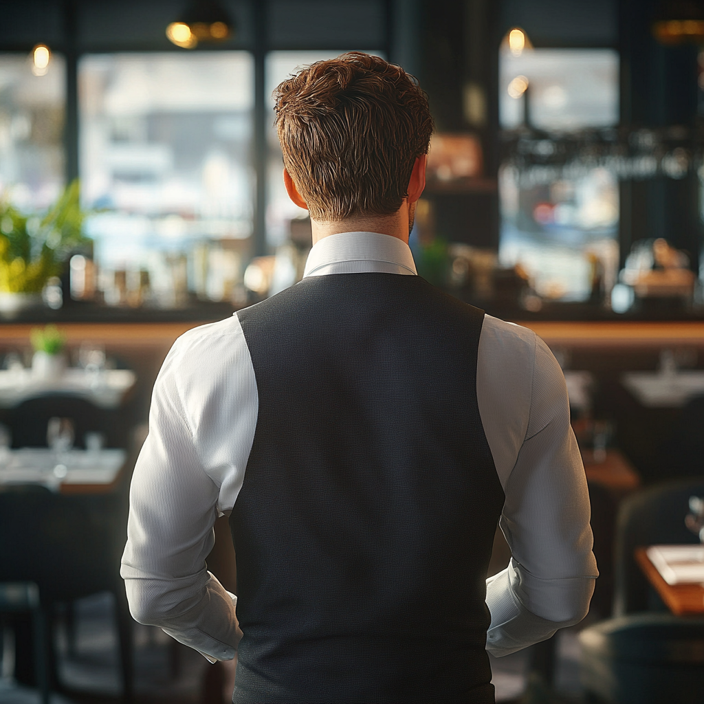 Un hombre en un restaurante | Fuente: Midjourney