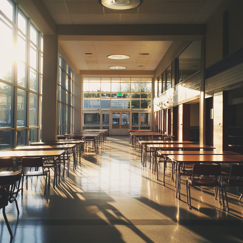 El interior de una cafetería escolar | Fuente: Midjourney