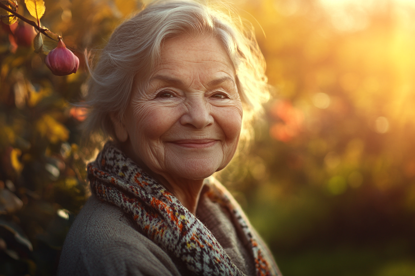 Una mujer mayor con una cálida sonrisa | Fuente: Midjourney