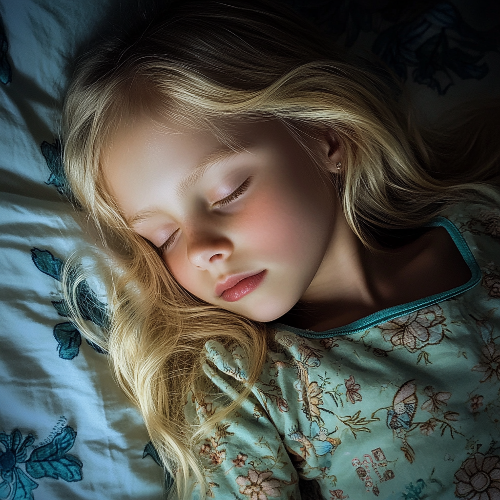 Una niña durmiendo | Fuente: Midjourney