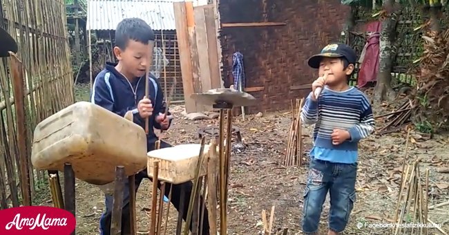 Niños hacen sus instrumentos con lo que encuentran, pero su talento roba corazones en internet