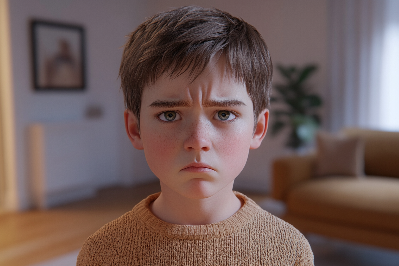 Un niño mirando al frente | Fuente: Midjourney